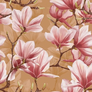 LARGE magnolia | honey yellow | watercolor Velvet collection