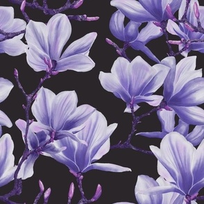 neon floral | magnolia | purple night garden | watercolor Velvet collection