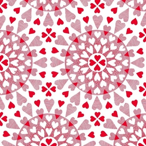 red hearts on a white background 12