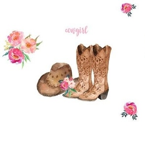 8" Cowgirl Floral Boots & Hat