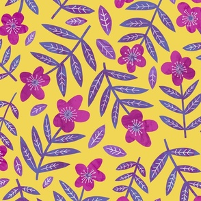 Pink and purple marbled flowers yellow