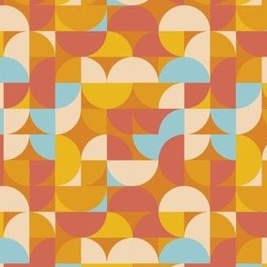 Sunny Bauhaus  // Orange Background // Medium Scale