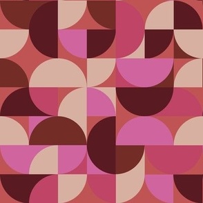 Marron Bauhaus // Terra Cotta Background // Medium Scale