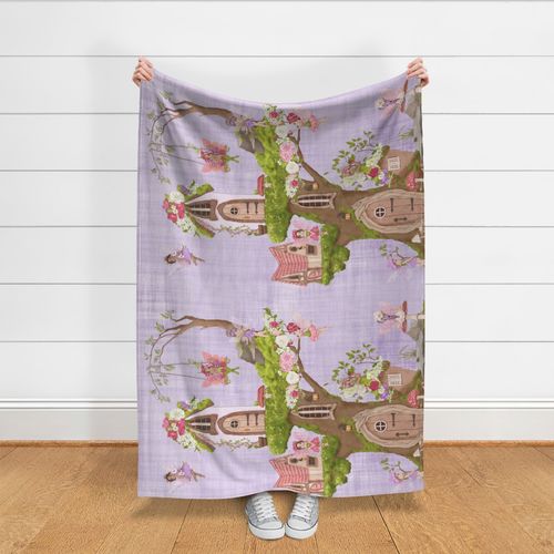 36x54 fairy blanket purple linen