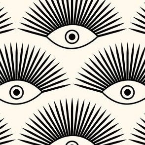 Art Deco Evil Eye - Black & White