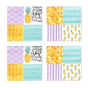 Be a pineapple//Purple - Wholecloth Cheater Quilt 