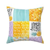 Be a Pineapple//Purple - Wholecloth Cheater Quilt - Rotated 