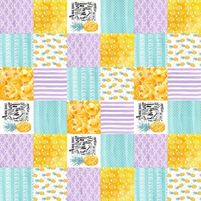 3 inch Be a Pineapple//Purple - Wholecloth Cheater Quilt - Rotated 