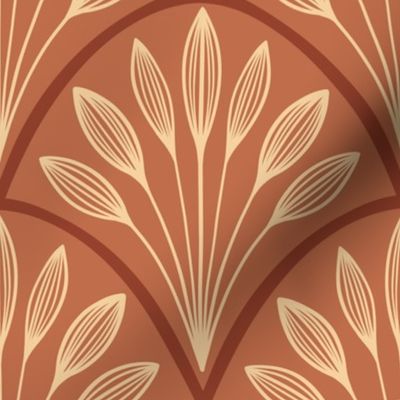 Art Deco Leaf Fan (terracotta orange)