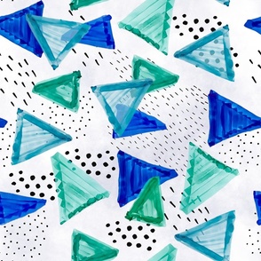doodle memphis triangles