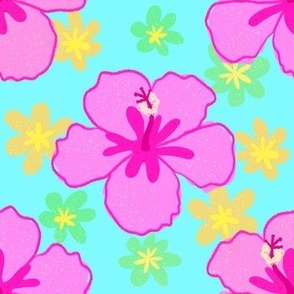 Pink Hibiscus Flower Pattern