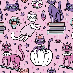 Very Purry Spooky Cats Pink