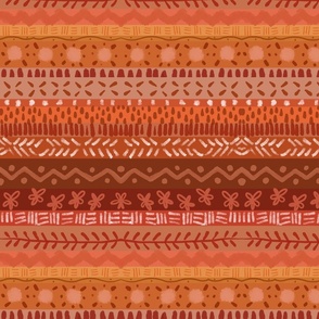 Orange striped ombré patchwork 