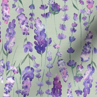 Lavender Sprigs - pastel green