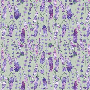 Lavender Sprigs - pastel green