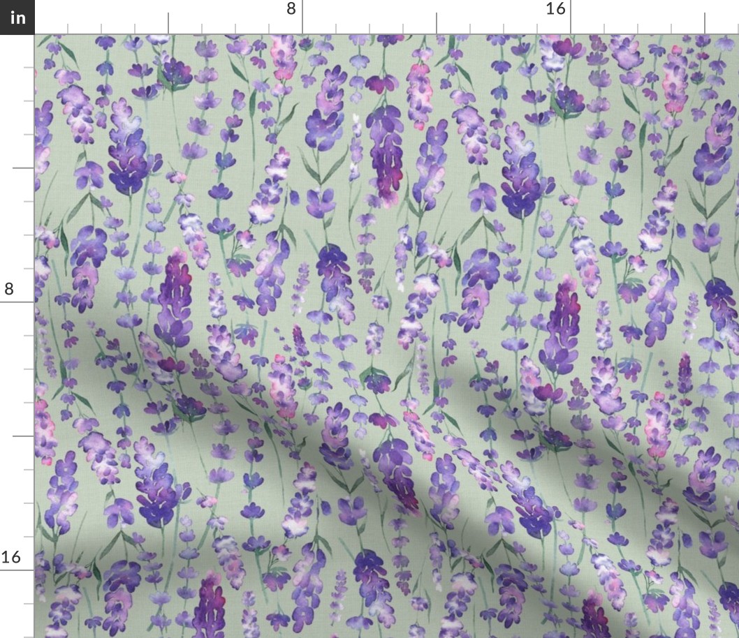 Lavender Sprigs - pastel green