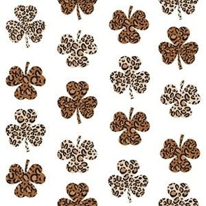 small  leopard shamrock fabric - st. Patrick's day fabric - cute girls fashion print