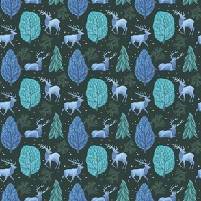 Elk + Trees - Teal