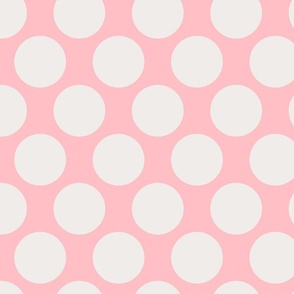 Spring Dotsy Polka Dot Abstract Geometric in Light Gray on Cottage Pink - LARGE Scale - UnBlink Studio by Jackie Tahara