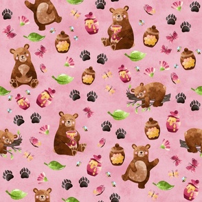 Bears And Honey Pink