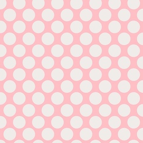 Spring Dotsy Polka Dot Abstract Geometric in Light Gray on Cottage Pink - MEDIUM Scale - UnBlink Studio by Jackie Tahara