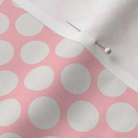 Spring Dotsy Polka Dot Abstract Geometric in Light Gray on Cottage Pink - SMALL Scale - UnBlink Studio by Jackie Tahara