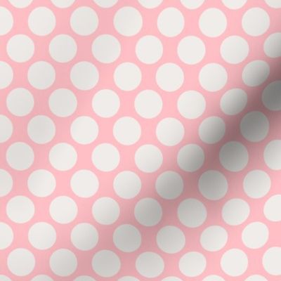 Spring Dotsy Polka Dot Abstract Geometric in Light Gray on Cottage Pink - SMALL Scale - UnBlink Studio by Jackie Tahara