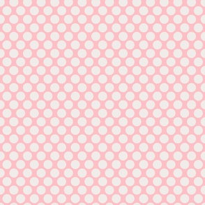 Spring Dotsy Polka Dot Abstract Geometric in Light Gray on Cottage Pink - SMALL Scale - UnBlink Studio by Jackie Tahara