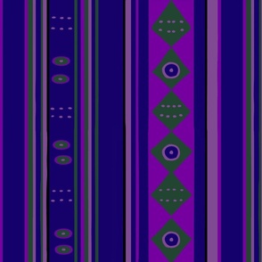Peruvian Inca Tribal - Design 12653328 - Blue Purple Green