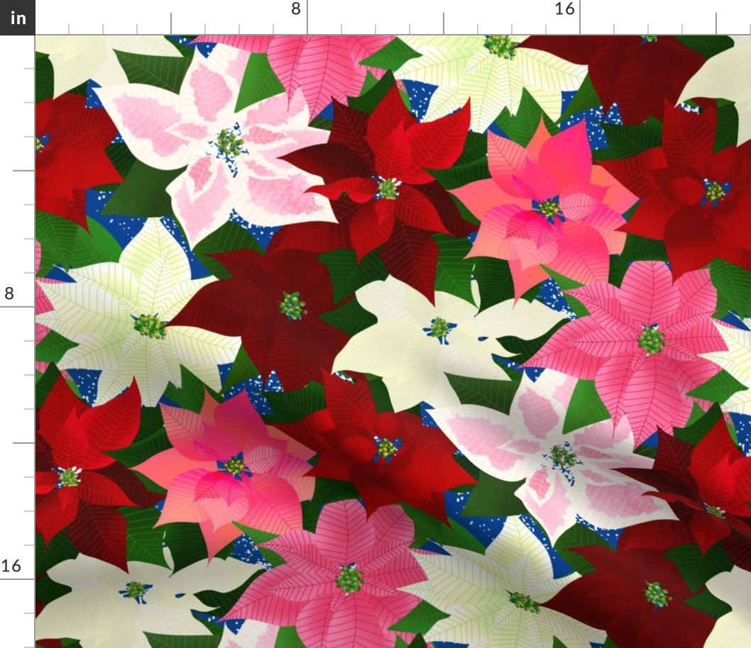 Christmas Poinsettia Flowers – Multi Colored Blue