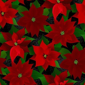 Christmas Poinsettia Flowers – Black Red