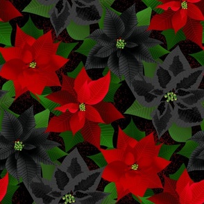 Christmas Poinsettia Flowers – Red Black