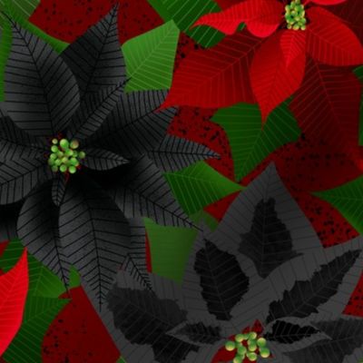 Christmas Poinsettia Flowers – Cardinal Red Black