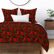 Christmas Poinsettia Flowers – Red Black Gold