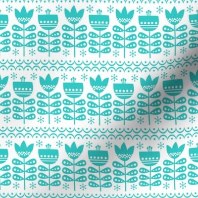 Retro Floral Garden (Teal)