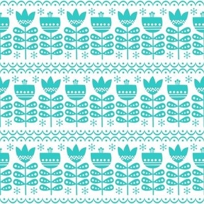 Retro Floral Garden (Teal)