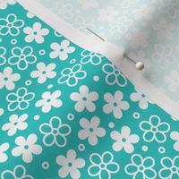 Retro Floral Ditsy (Teal)