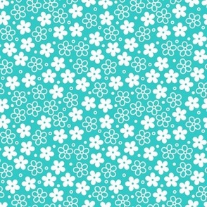 Retro Floral Ditsy (Teal)