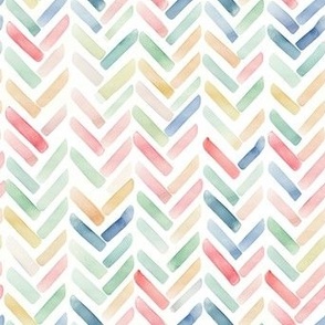 Herringbone pattern of watercolor rectangles