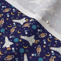 Navy Blue Space Planets Star intergalactic adventure 