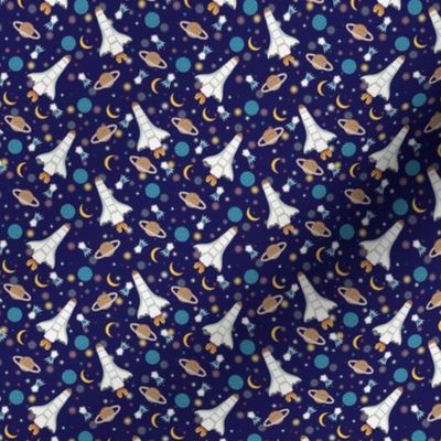 Navy Blue Space Planets Star intergalactic adventure 
