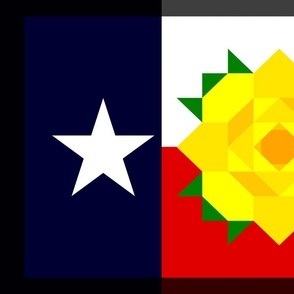 Texas Flag with Yellow Barn Rose