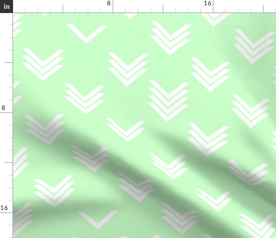 White Mint Chevrons