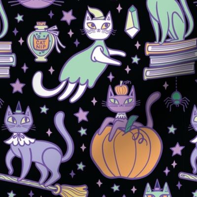 Very Purry Spooky Cats {small} midnight