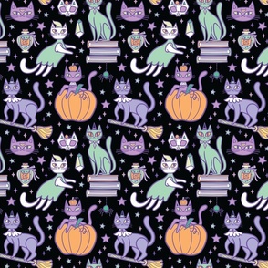 Very Purry Spooky Cats {small} midnight