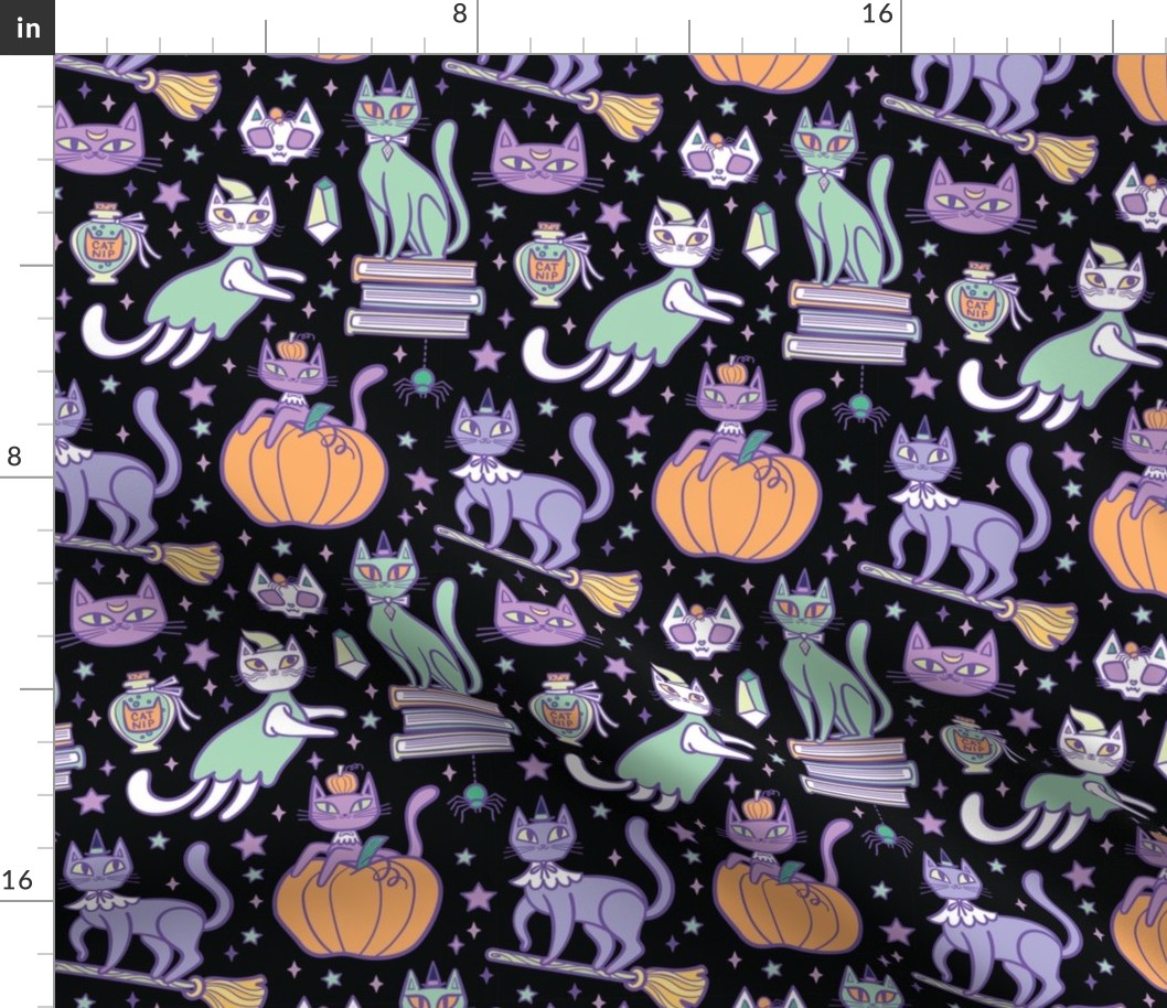 Very Purry Spooky Cats {small} midnight