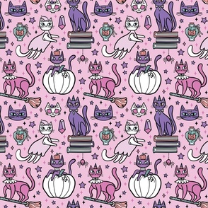 Very Purry Spooky Cats {small} pink