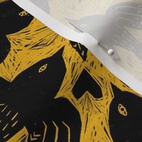 Bird block print yellow