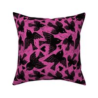 Bird block print pink