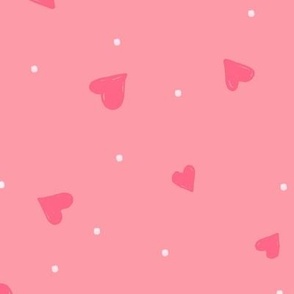 Pink Scattered Watercolour Hearts 12in